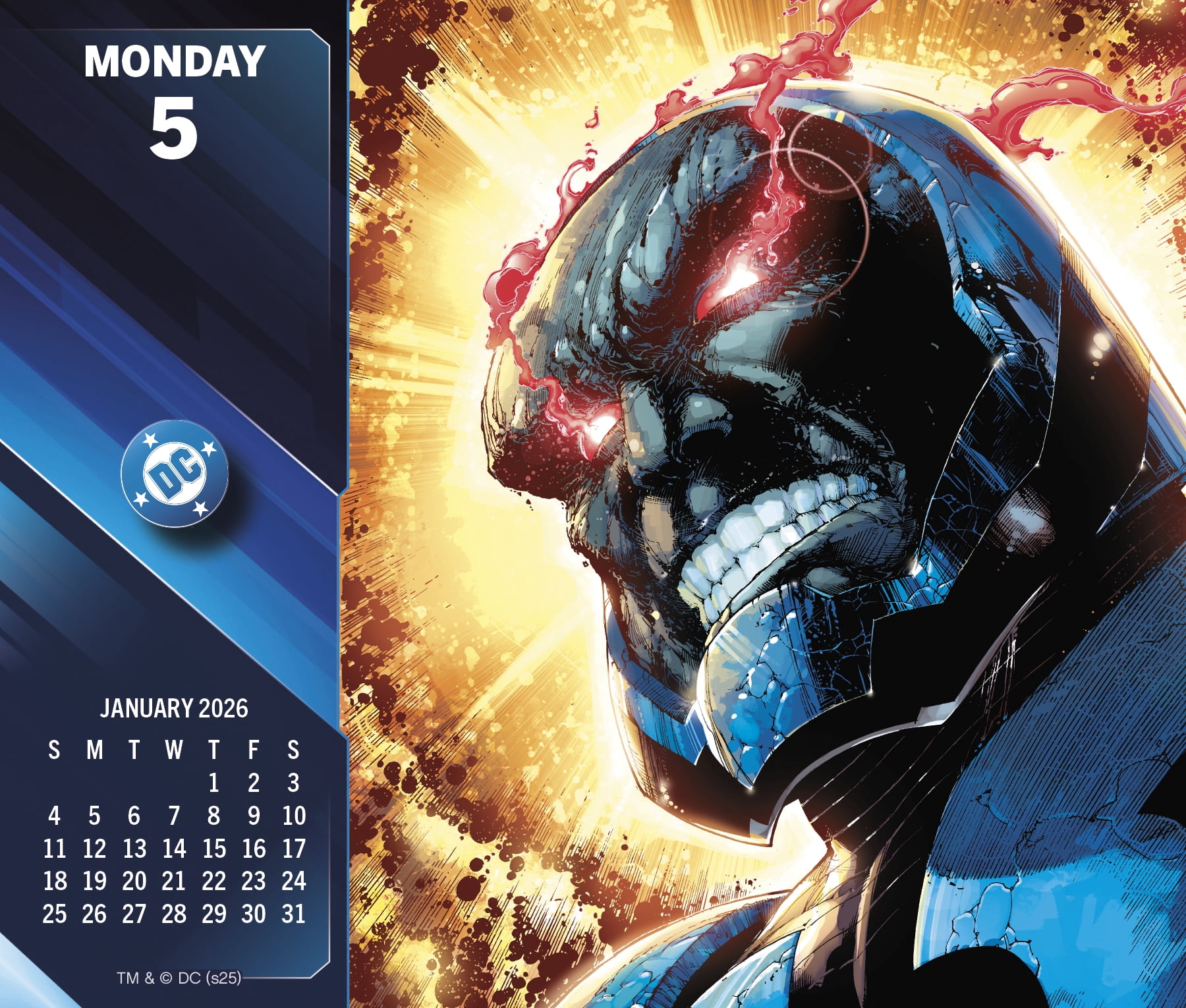 DC Comics 2026 Desk Calendar with Heroes and Eco-Friendly Design by Treads International