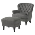 thumbnail image 2 of Yesfashion Accent Chair with Ottoman, Nailhead Trim Barrel Chair And Footrest, Comfy Button Tufted Armchair And Footstool for Living Room Bedroom Reading Room, 2 of 10