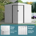 thumbnail image 6 of SOLAURA 8'x6' Outdoor Metal Storage Shed Garden Tool Shed with Sliding Door - White, 6 of 8
