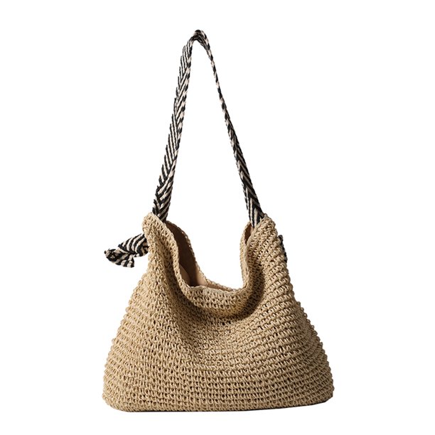 Bolso Hobo Vintage FLhrweasw para mujer con correa geométrica ancha tejido de gran capacidad