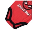 thumbnail image 6 of Spiderman Baby Boys Clothes 3-Piece Set with Baby Bodysuit, Pants, and Bib - Marvel Avengers Baby Boy Outfit - Baby Clothes Red/Black/Grey, 3-6 Months, 6 of 6