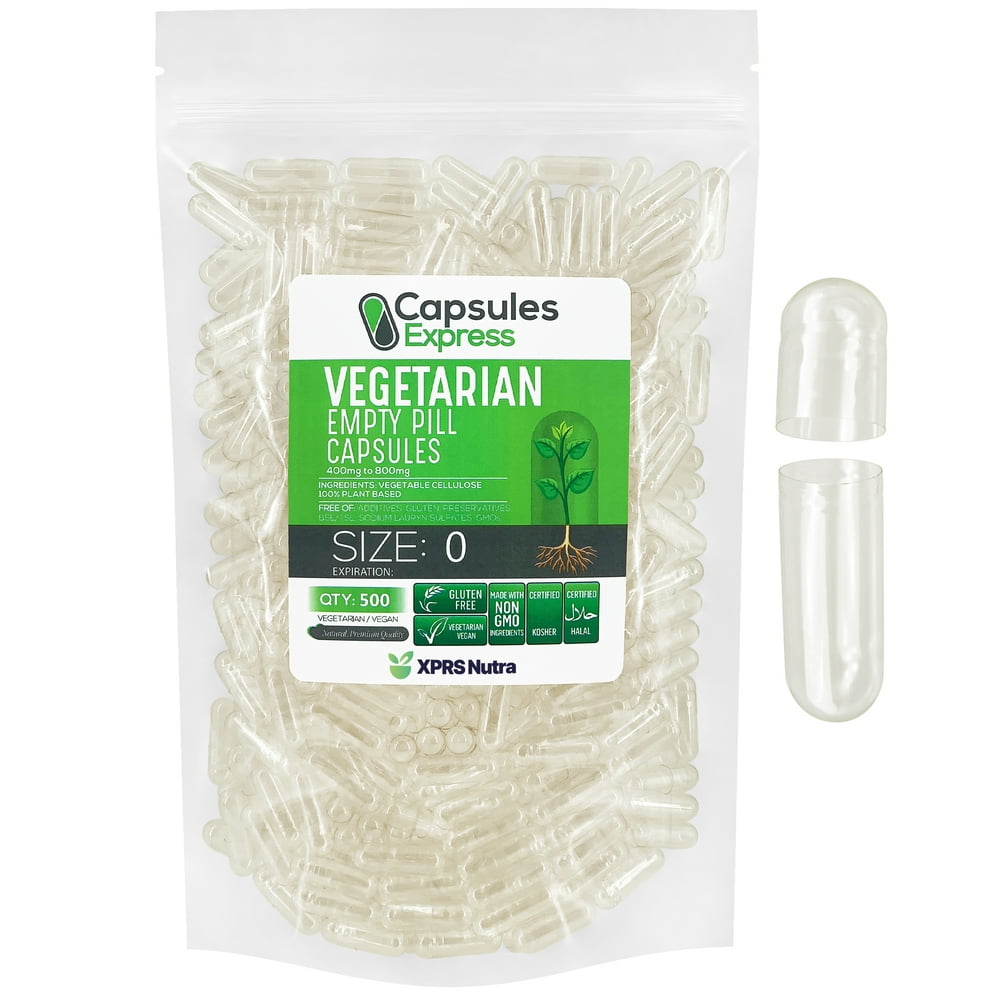 XPRS Nutra Size 0 Empty Capsules Clear Empty Vegan Capsules
