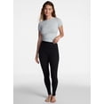 thumbnail image 2 of No Boundaries Cotton Stretch Ribbed Leggings, 30'' Inseam, Women's XS-XXXL, 2 of 5