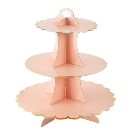 

3-Layer Paper Cake Stand Cupcake Bronzing Display Stand Dessert Rack for Party