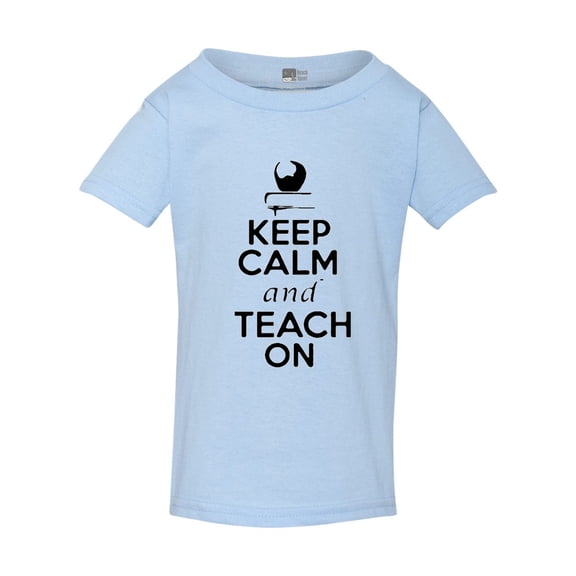 Keep Calm and Teach On Professor Teacher School Funny Toddler Kids T-Shirt Tee