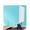 thumbnail image 5 of Soporte plegable de cuero para computadora portátil, soporte creativo de doble ángulo para escritorio portátil, refrigeración, gris, 5 of 5