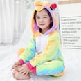 thumbnail image 1 of Kids Onesie Flannel Pajamas Cartoon Animal Figure Costume With Hood Winter Home Suit For, 1 of 5