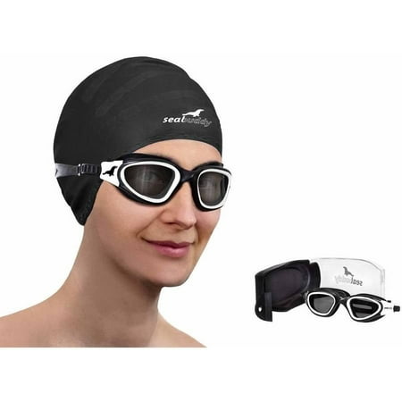 SealBuddy PV10 Swimming Goggles Panoramic View Anti-fog and Scratch Resistant Lens with Case
