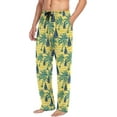 thumbnail image 5 of Top-kevin Abstract Landscape Palm Trees Beach Yellow Mens Pajamas Bottoms Cotton Sleepwear Pants with Pockets, 5 of 13