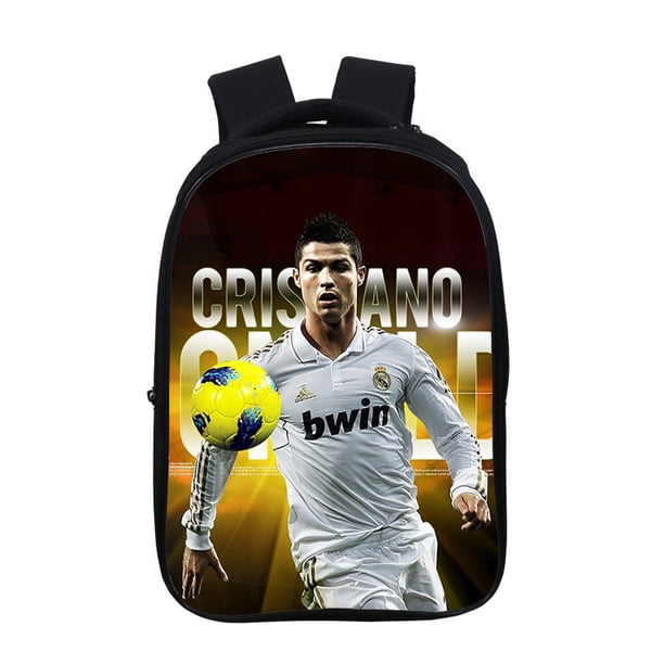 GP1 Cristiano Ronaldo Patrón Mochila Regalo Escolar Para Niños Bolsa De Estudiante Ordenador Portátil Gran Capacidad Doble Entrepiso PG1