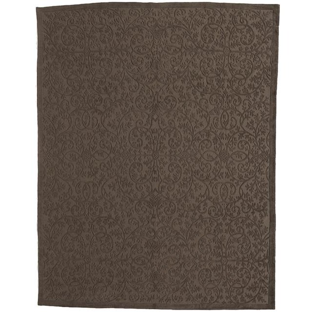 Due Process Stable Trading Aubusson & Cutpile Lattice Brown Area Rug, 4 x 6 ft.