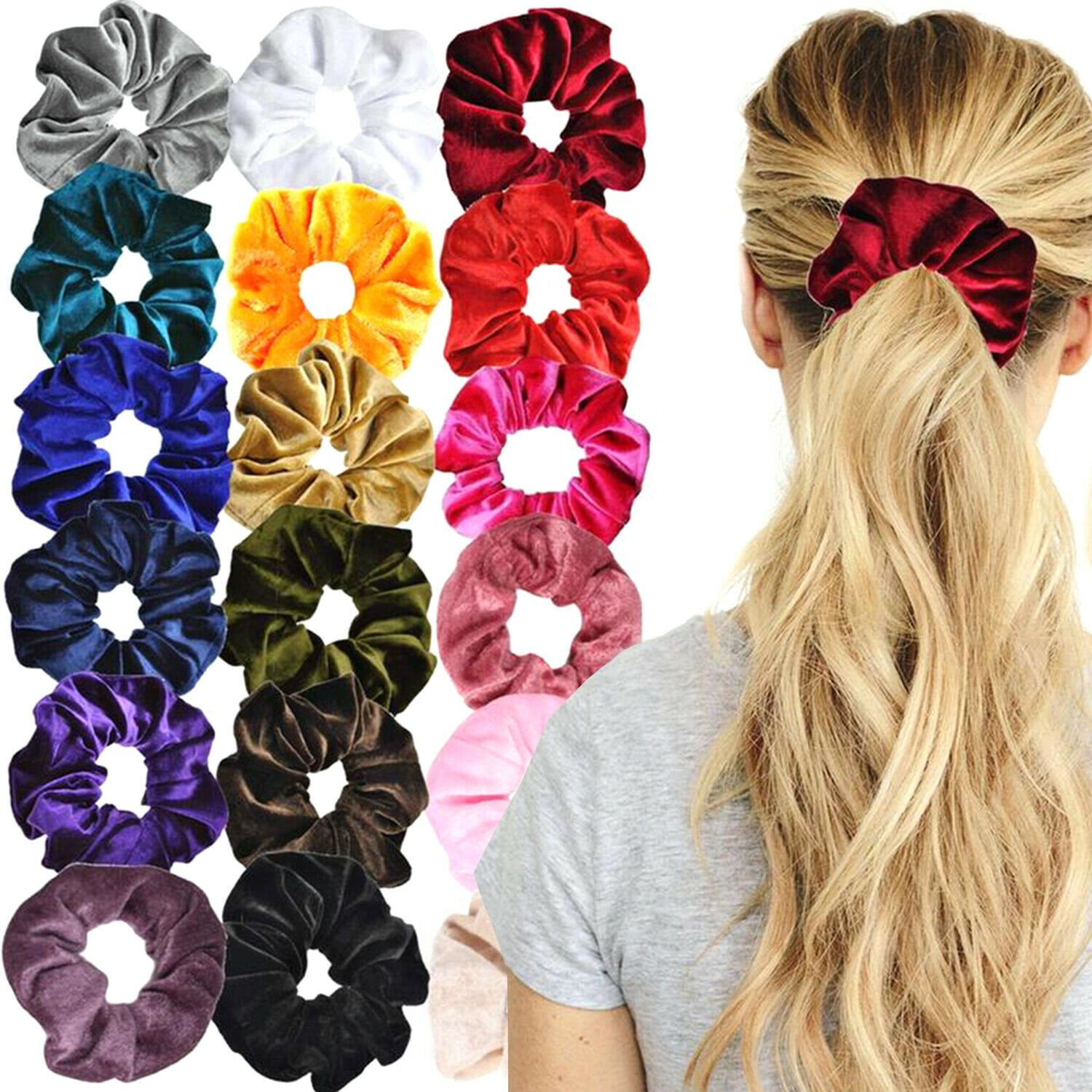 Hair Scrunchies Velvet Elastic Hair Bands Scrunchy Hair Ties Walmart