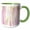 Green/White, variant on 3drose, Modern Pink and Yellow Brush Stroke Stripes, 11oz Magic Transforming Mug