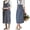 04 - BlueGrey, variant on Fiykzur Cotton Linen Cross Back Apron for Women with Pockets for Painting Gardening Yellow with Waist Ties