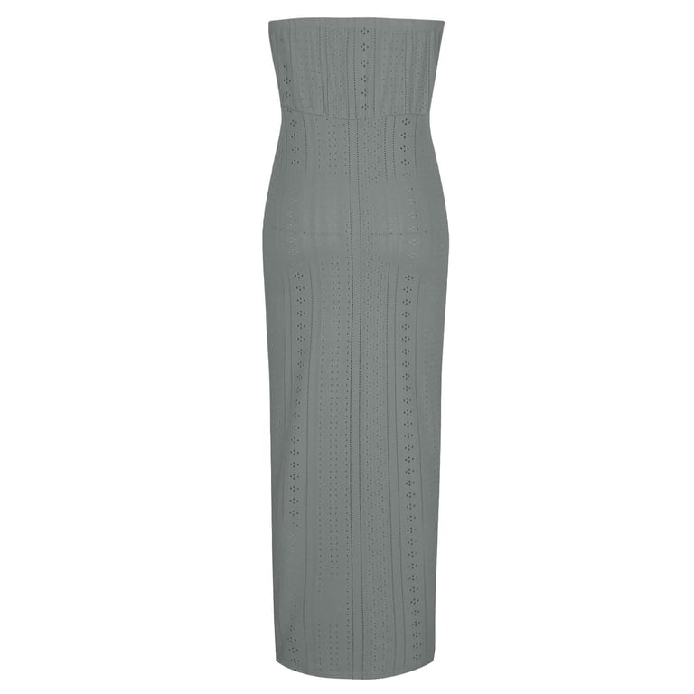 bandeau midi beach dress Butter Yellow Bandeau Rosalie Midi Dress