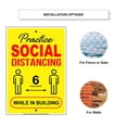 thumbnail image 4 of Practice Social Distancing While Six feet Safety Precautions Indoor Outdoor Health and Safety Novelty Aluminum Metal Sign 12"x18", 4 of 5