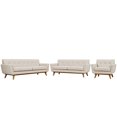 thumbnail image 1 of Modway Engage Ensemble de Canapé Moderne en Tissu 3 Pcs avec Causeuse et Fauteuil en Beige, 1 of 9