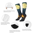 thumbnail image 3 of Fotbe Moonlit Skeleton Campfire Calcetas Divertidas Estampadas para Hombre y Mujer, Calcetas de Algodón hasta la Rodilla para Caminar, Correr, Enfermería y Embarazo, 3 of 6