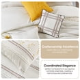 thumbnail image 5 of Lanco White Yellow Jacquard Comforter Set King Size, 7 Piece Striped Bedding Set, All Season Home Decor, Matching Pillow Shams, Bedskirt, Decorative Pillows, 5 of 6