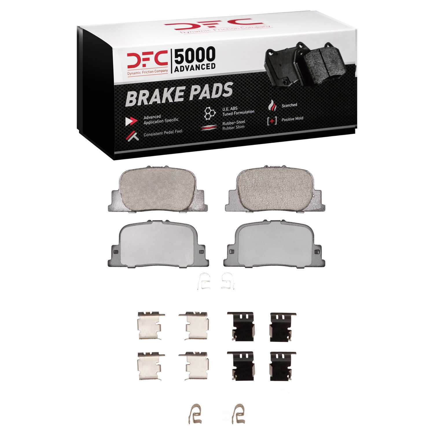 Dynamic Friction Company 1551-0835-01 DFC 5000 Advanced Brake Pads - Ceramic and Hardware Kit - OE