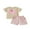 Apricot, variant on Baby Toddler Girl Dinosaur Outfit 3 6 12 18 24 Months 2T 3T Embroidery Short Sleeve T-shirt Solid Color Shorts with Pockets 2 Pcs Summer Clothing Set