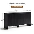 thumbnail image 2 of YDN Modern Sideboards and Buffets - 58" Sideboard Cabinet with Rounded Edges, Wood Buffet Cabinet with W/4 Doors & Adjustable Shelves,Fluted Accent Cabinet for Kitchen Living Room Entryway,Black, 2 of 6