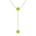 thumbnail image 1 of Angara Collier Péridot Naturel - Collier Style Lariat Péridot Rond 2,8 ct en Or Jaune 14K pour Femmes, 1 of 8