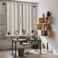 thumbnail image 6 of Farmhouse Stripe Kitchen Curtains 63 Inch Length, Boho Country Vintage Navy Blue Striped Tiers Curtains for Living Room Berdoom Bathroom, Light Filtering Drapes Window Treatment 2 Panels 42"Wx63"L, 6 of 9