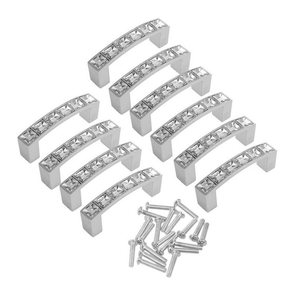 10x Continental Crystal Rhinestone Cupboard Pull Handle Knobs 64mm