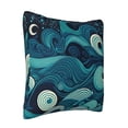 thumbnail image 2 of LNWH Decorative Pillow Covers, Seascape Waves Square Sofa Decorative Knit Pillow Case, 22"x22", 2 of 8