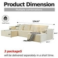 thumbnail image 4 of CHORRO Large Sectional Cloud Couch,U-Shaped Sofa(White),Modular And Compressed,Three Packages,134 Inches, 4 of 9
