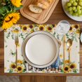 thumbnail image 4 of Spring Dog Placemats Set of 6, Sunflower Daisy Botanical Rustic Placemats for Dining Table, Place Mats for Kitchen Tabletop, Waterproof Wipeable Dining Table Mats Set, 4 of 9