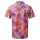 thumbnail image 4 of Camisas s Para Hombre Men's Spring Summer Top Hawaii imprimió Top Casual Loose Short camisas Button elegantes de manga (Pink, XXL), 4 of 7