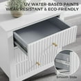 thumbnail image 6 of Fluted White Nightstand with Drawers, White Night Stand for Living Room Bedroom,Wavy Bedside Table with Gold Handles,3 Drawers Tall Side Table, 24 inch, 6 of 6