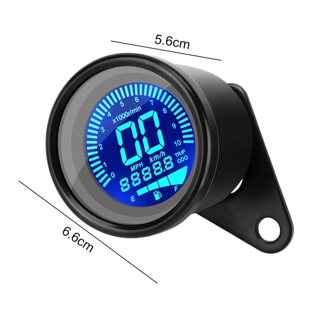 Medidor de combustible universal Pantalla LED Cuentakilómetros LCD 12V Medidor de motocicleta (Negro) Ndcxsfigh Accesorios para autos y motos