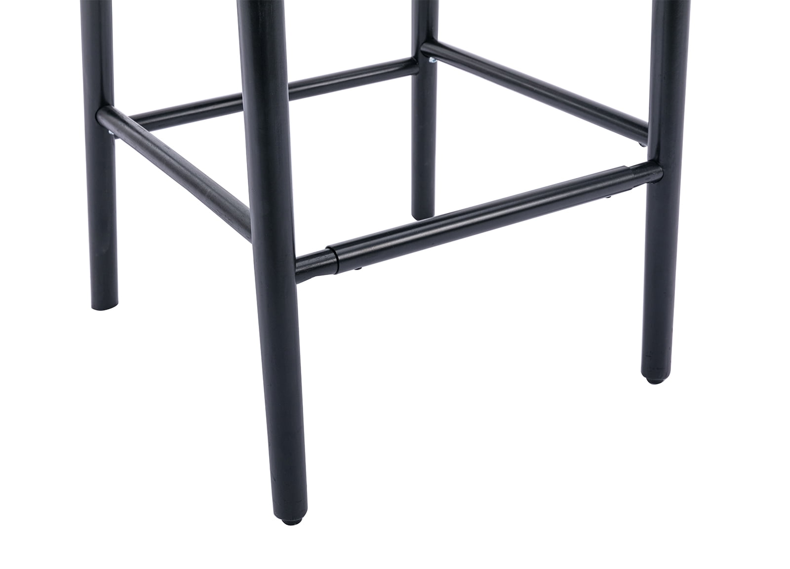 Guyou Modern Bar Stools Set of 2, 30" Counter Height Bar Stools with Natural Rattan Back and Solid Wood Frame, Sherpa Upholstered Kitchen Island Chairs for Bar Island Cafe Kitchen, Black