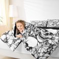 thumbnail image 3 of Homewish Hipple Death Skull Twin Comforter Sets,Goth Romantic Floral Bedding Set,White,Halloween Duvet,Black Reversible,2-Piece,1 Comforter and 1 Pillowcase, 3 of 7