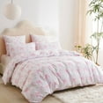 thumbnail image 2 of Pink Bow Duvet Cover Girls Pink Floral Duvet Cover Set Romantic Princess Style Bowknot Bedding Set Ultra Soft Reversible Garden Flower Bedding Twin Size, 2 of 5