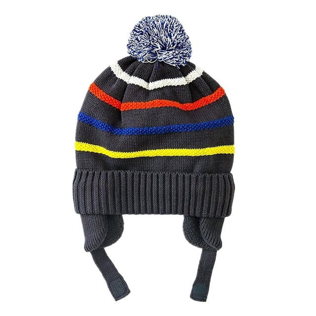 Gorro de invierno para bebé perfecl tejido con rayas de colores M