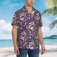 thumbnail image 5 of Balery Snake And Floral Print Men's Hawaiian Shirts Short Sleeve Beach Shirt Relaxed Fit Vacation Button Down Shirts-XX-Large, 5 of 9