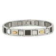 thumbnail image 4 of Stainless Steel Bracelet Men's Link, Other 8 mm 9.5 in Chisel Polished Yellow IP-plated with Black Carbon Fiber Inlay 8.5 Link, 4 of 6