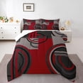 thumbnail image 2 of Feelyou Chic Circle Abstract Bedding Comforter Set, Black Red Minimalism Twin Comforter Sets, Fashion Geometric Stripes Bedding Set, Breathable Home Decor, 2-Piece, 2 of 8