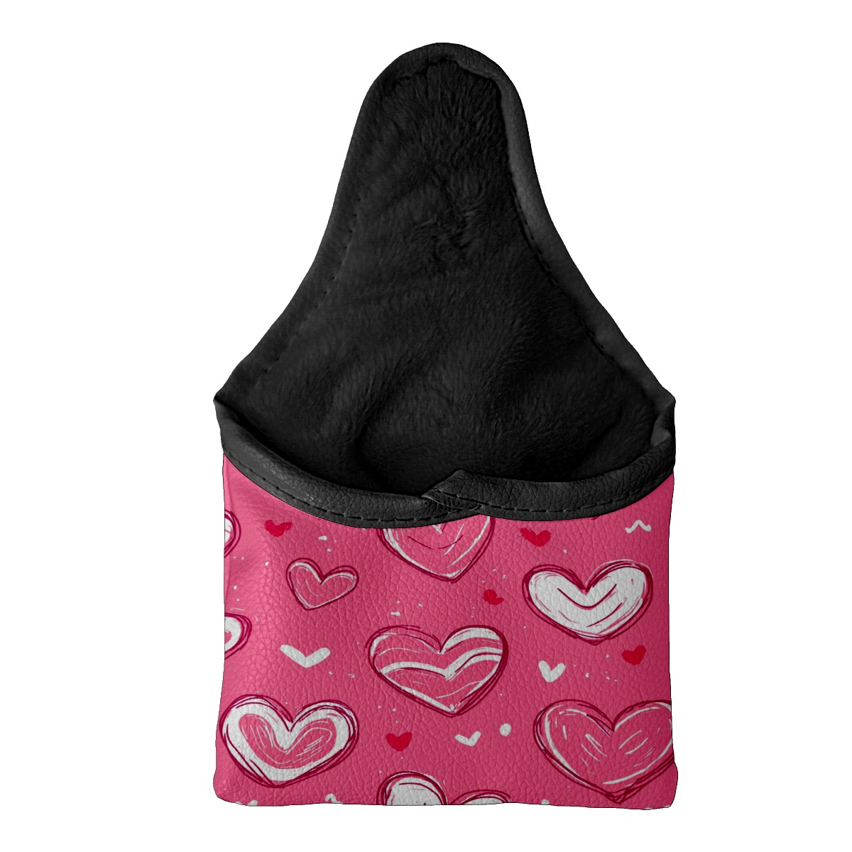 Golf Mallet Putter Cover Premium Leather Waterproof Golf Putter Head Cover with Magnetic Closure Valentine's Day Heart