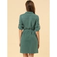 thumbnail image 4 of INSPIRE CHIC Robe Chemise à Manches Retroussables Multi-Poches avec Ceinture pour Femmes, 4 of 6