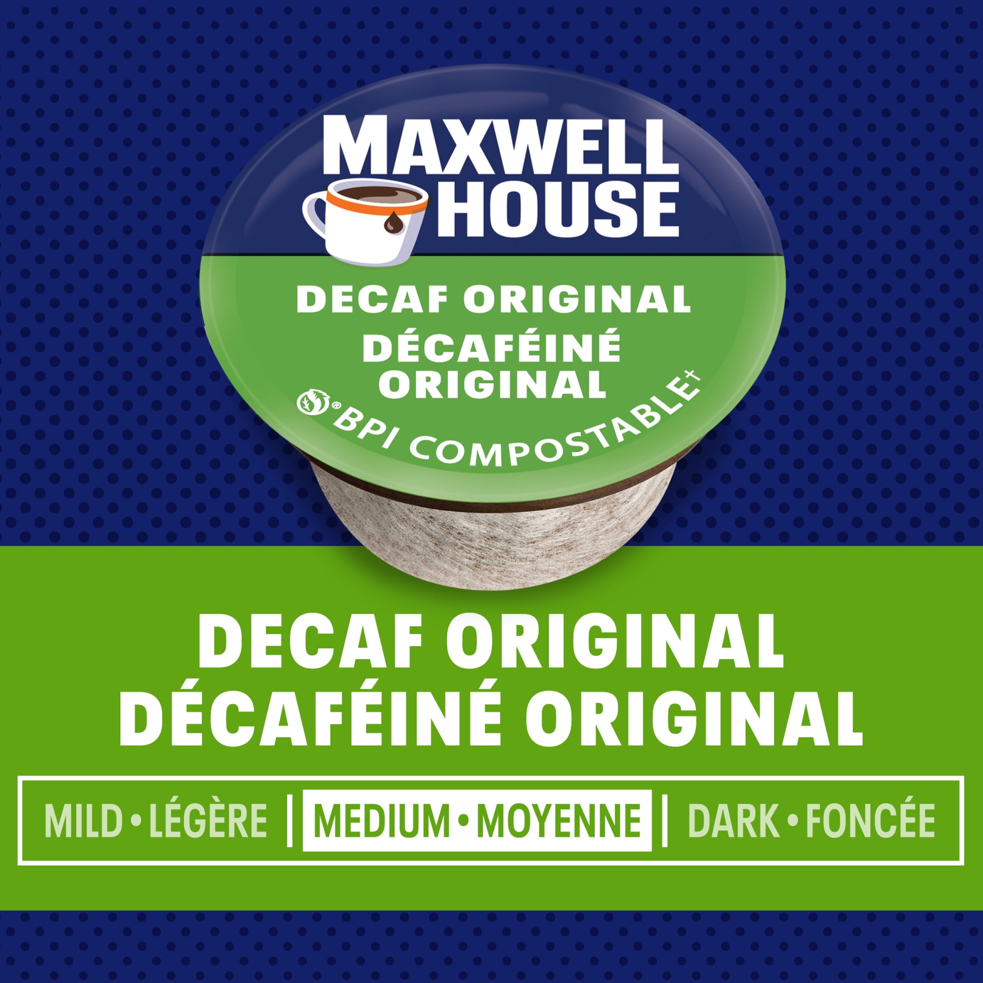 Maxwell House Decaffeinated Coffee Certified Compostable K-Cup® Coffee Pods, 30 Pods, Medium