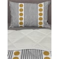 thumbnail image 3 of Geometric Comforter & Sham Bedding Set, Vertical Stripes with Circles Grunge Effect Composition Abstract Graphic, 3 pcs Duvet Set Microfiber Filling Quilt, 5 Sizes, Brown Black White, by Ambesonne, 3 of 4