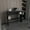 Black#2, variant on Wooden Coffee Tables, Being 39" Wide 2-Tier Shelf Narrow Console Table, Entryway Table, Black Coffee Tables,Particle Board Round Coffee Tables, Furniture Primary Living Space Tables