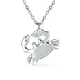 thumbnail image 2 of Bling Jewelry Womens Nautical Gemstone White Opal Crab Pendant Necklace Sterling Silver, 2 of 4