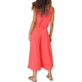 thumbnail image 3 of Roylamp Women's Summer 2 Piece Outfits Round Neck Crop Basic Top Cropped Wide Leg Pants Set Jumpsuits High quality, 3 of 5