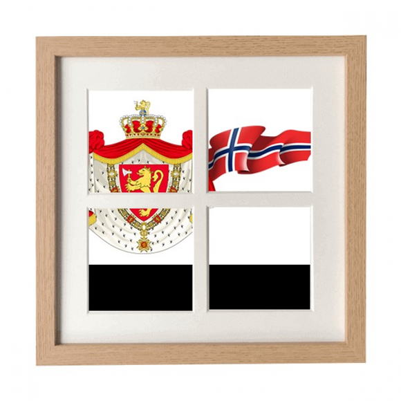 Norway National Emblem Country Symbol Frame Wall Tabletop Display 4 Openings Picture